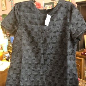 NWT Banana Republic black feathery fabric DRESS 16